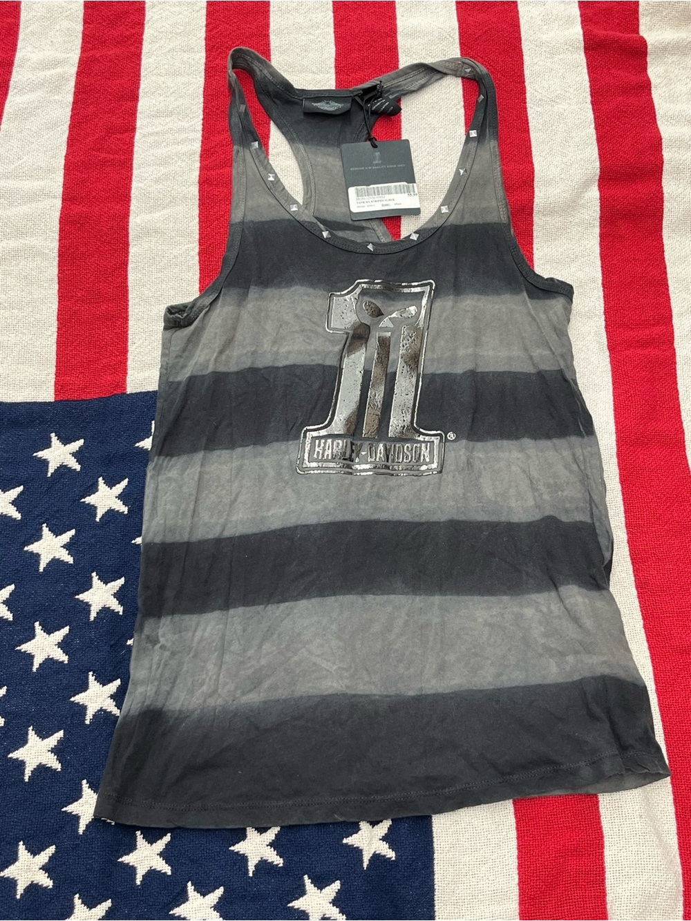 Harley-Davidson Racerback Tank with Metallic '1' Graphic Size Medium NWT